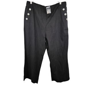 Joie Womens Black Button-Detail Linen Blend Pants XL